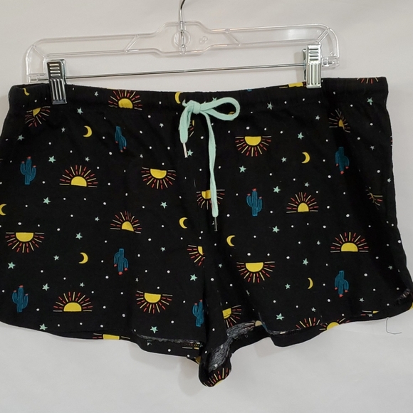 Cotton Sleep Short PJ Set Moon Sun Print Yellow/Blk - Picture 3 of 9